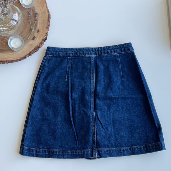 Topshop Moto Button-Fly Denim Skirt - Picture 3 of 3